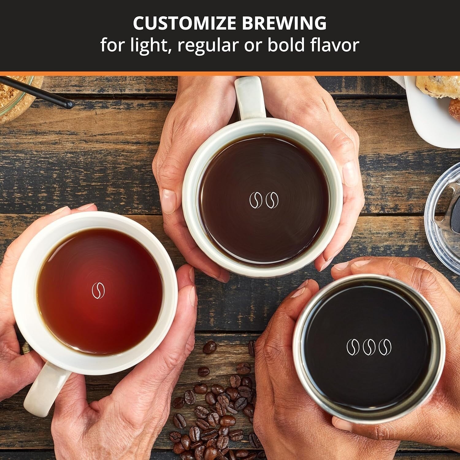 Cafetière numérique 10 tasses, acier inoxydable noir, programmation de la préparation, pause et service automatiques