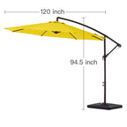 Parasol cantilever en acier de 3 m avec levier de manivelle et base lestée