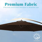 Parasol cantilever en acier de 3 m avec levier de manivelle et base lestée