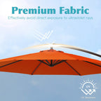 Parasol cantilever en acier de 3 m avec levier de manivelle et base lestée