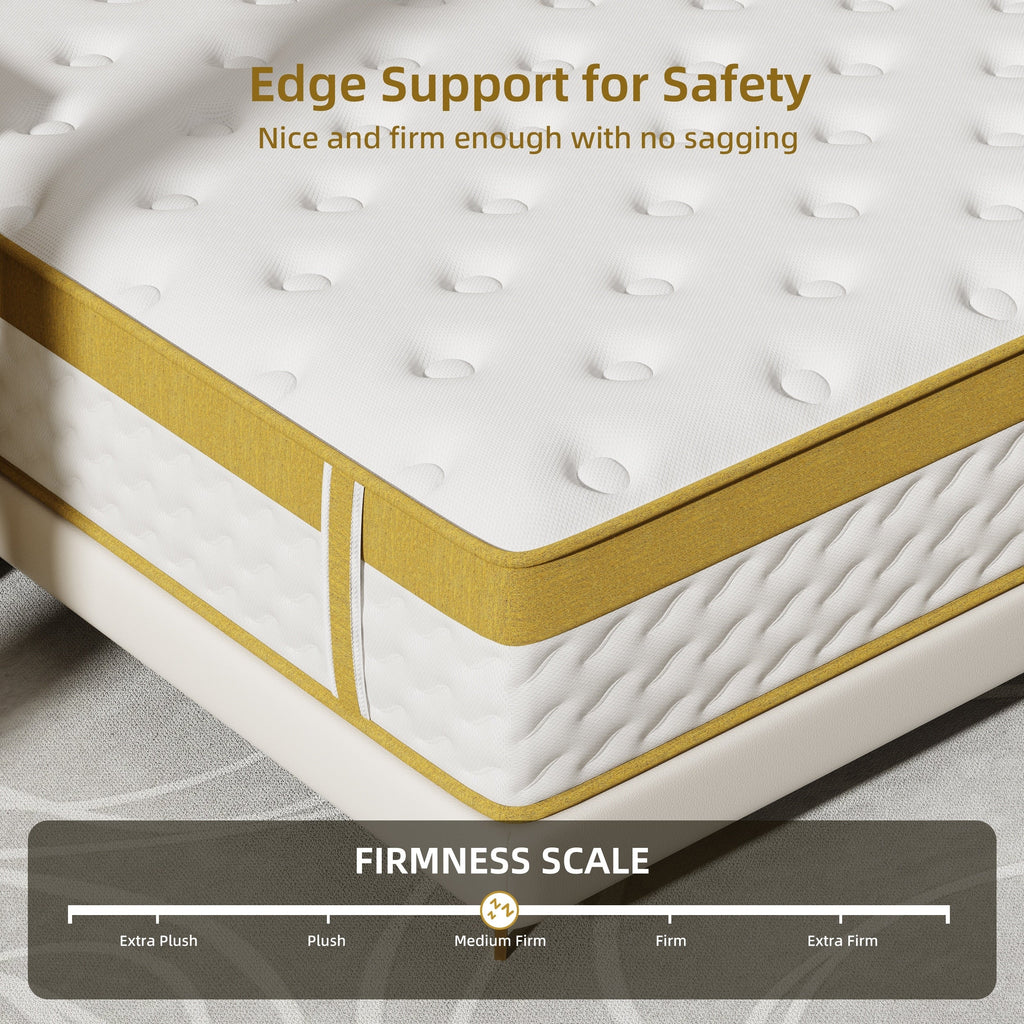 Matelas hybride à ressorts et mousse à mémoire de forme de 10 pouces