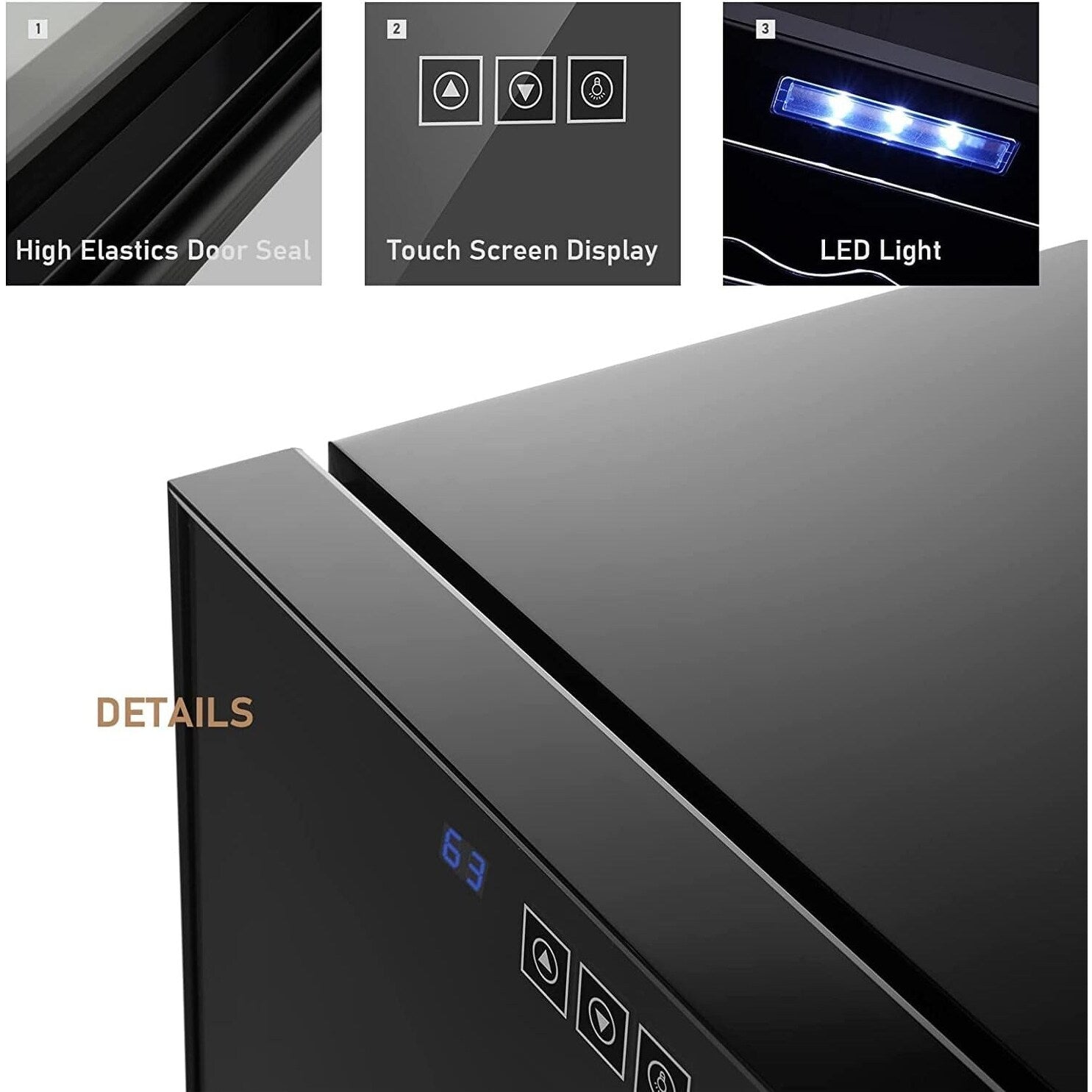 Cave à vin réfrigérante 12 bouteilles, mini cave à vin (54-66°F), cave à vin de comptoir avec contrôle numérique de la température.