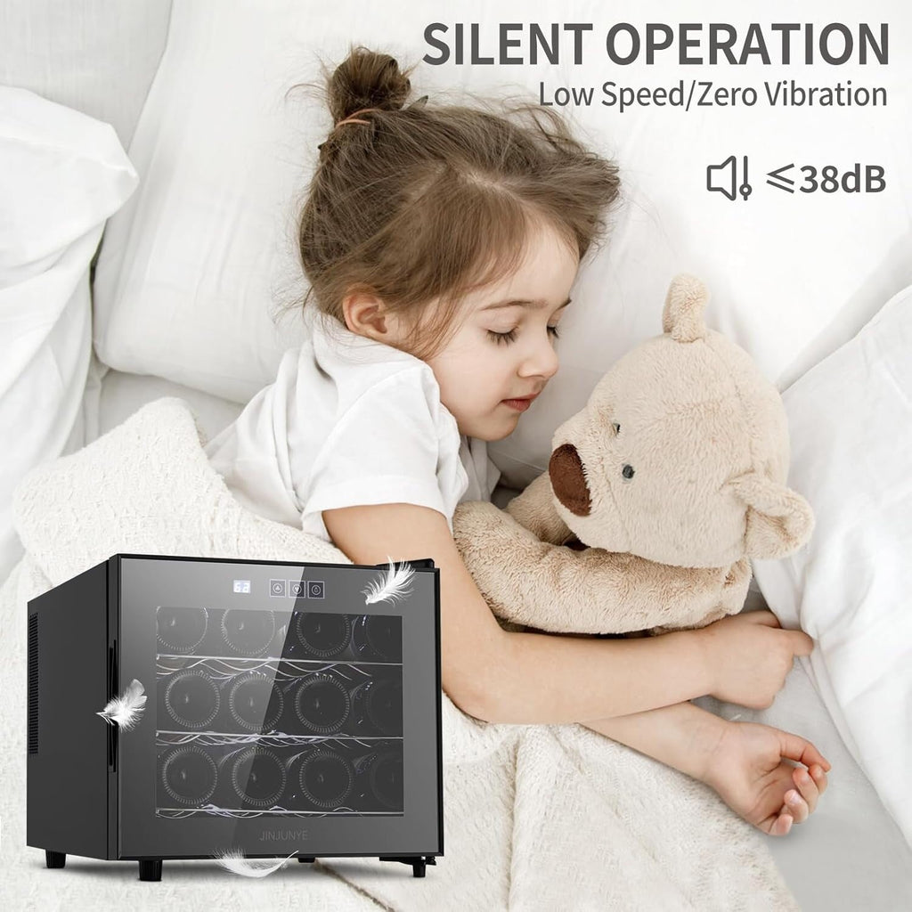 Cave à vin réfrigérante 12 bouteilles, mini cave à vin (54-66°F), cave à vin de comptoir avec contrôle numérique de la température.