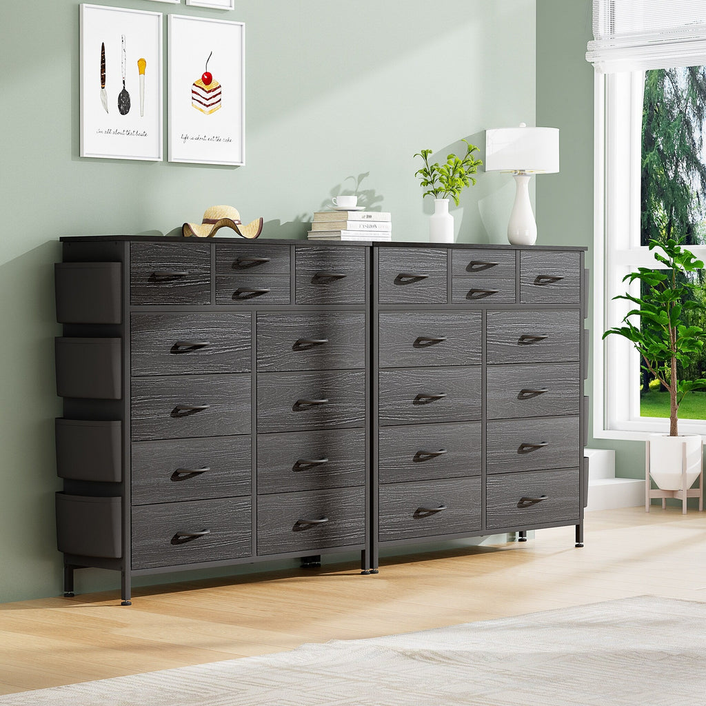 Commode 12 tiroirs, commode haute en tissu pour chambre à coucher, coffre à tiroirs