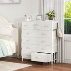 Commode 12 tiroirs, commode haute en tissu pour chambre à coucher, coffre à tiroirs