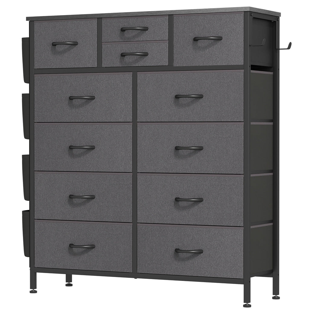 Commode 12 tiroirs, commode haute en tissu pour chambre à coucher, coffre à tiroirs
