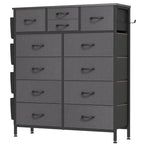 Commode 12 tiroirs, commode haute en tissu pour chambre à coucher, coffre à tiroirs