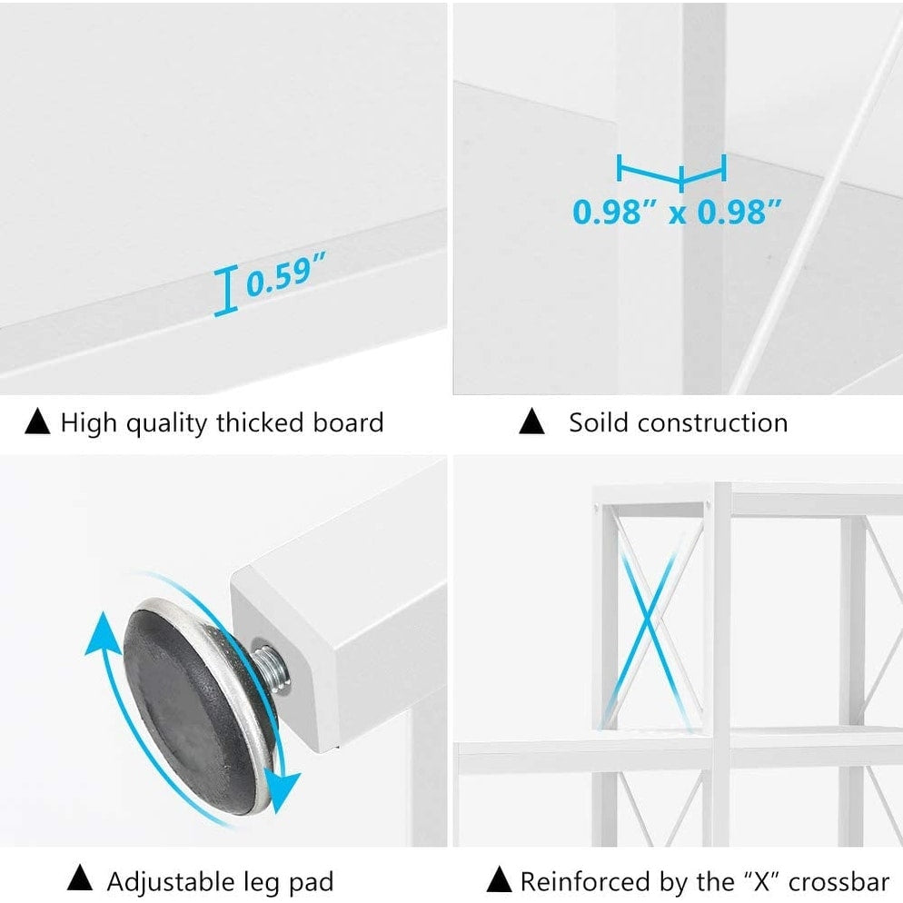 Étagère à livres en forme d'échelle à 12 niveaux, étagère d'angle de style industriel