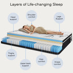 Matelas hybride en mousse à mémoire de forme avec gel, 12 pouces, livré dans une boîte