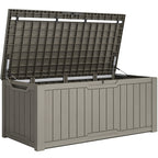 Grand coffre de rangement en résine résistant à l'eau, verrouillable, 120 à 260 gallons
