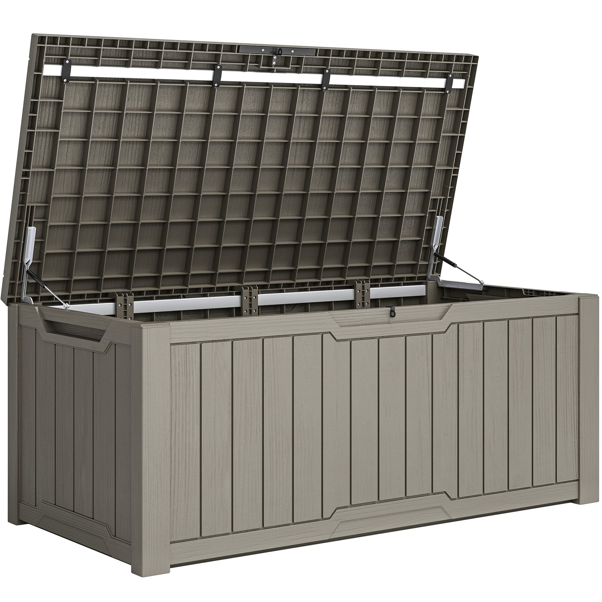 Grand coffre de rangement en résine résistant à l'eau, verrouillable, 120 à 260 gallons