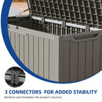 Grand coffre de rangement en résine résistant à l'eau, verrouillable, 120 à 260 gallons