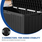 Grand coffre de rangement en résine résistant à l'eau, verrouillable, 120 à 260 gallons