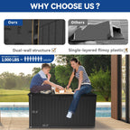 Grand coffre de rangement en résine résistant à l'eau, verrouillable, 120 à 260 gallons