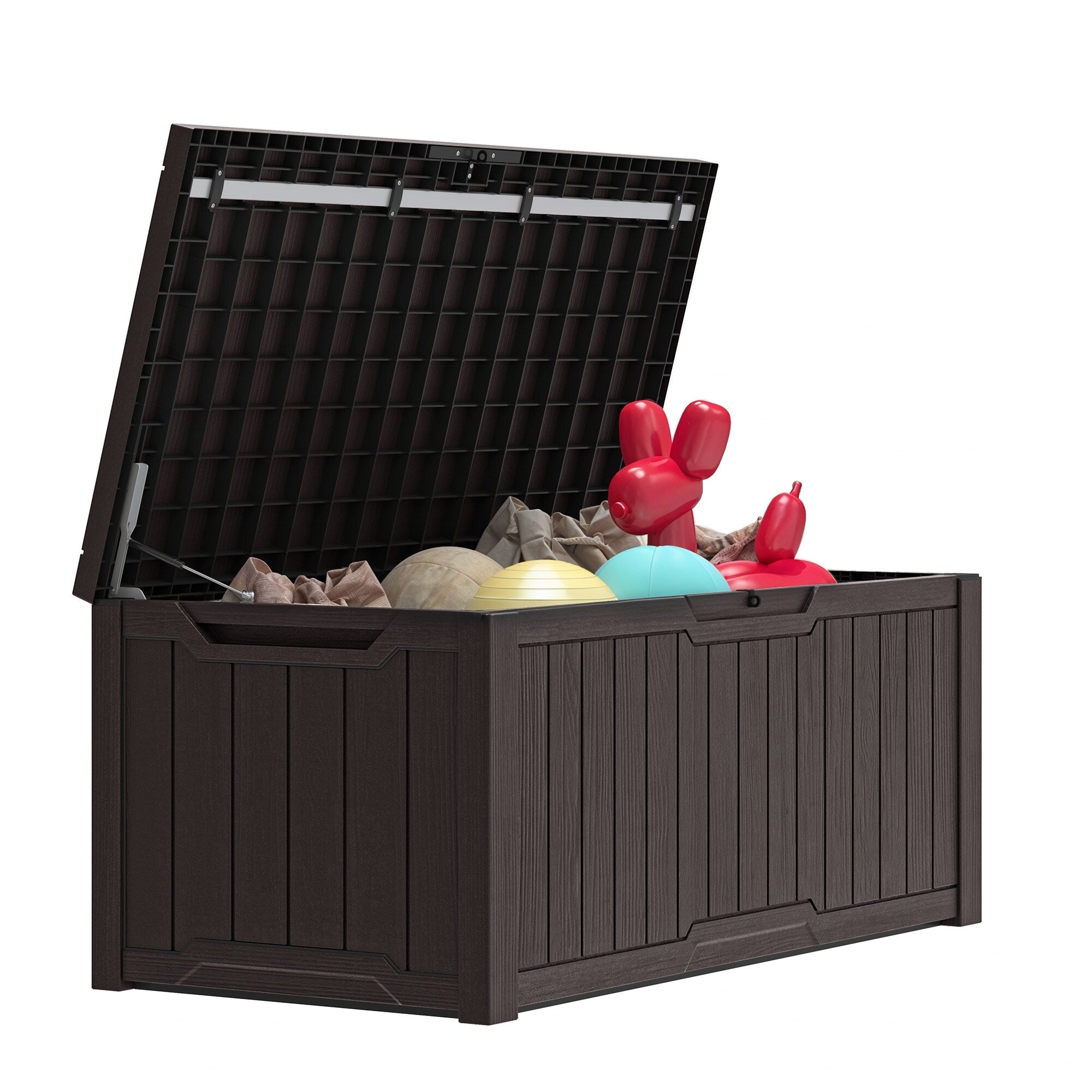 Grand coffre de rangement en résine résistant à l'eau, verrouillable, 120 à 260 gallons