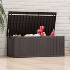 Grand coffre de rangement en résine résistant à l'eau, verrouillable, 120 à 260 gallons