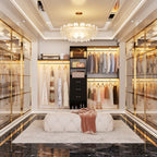 Rackcog Organisateur de placard réglable de 305 cm avec tiroirs, système de rangement avec étagères personnalisables pour placard à l'ancienne et placard aménagé.