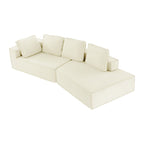 125 Chaise longue élégante, canapé-lit moderne pour intérieur, avec des lignes épurées pour le salon, beige.