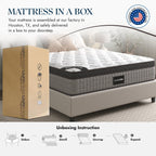 Assemblé aux États-Unis - Matelas hybride 12 Diamond avec ressorts ensachés et mousse à mémoire de forme au gel rafraîchissant