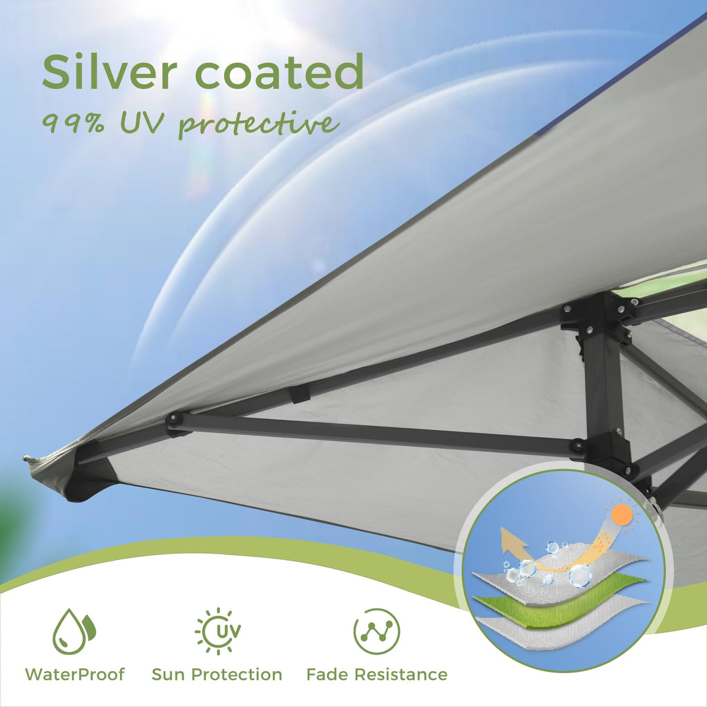 Caravane de jardin gonflable renforcée, 13' x 13', avec élégant rideau d'angle - 13x13ft