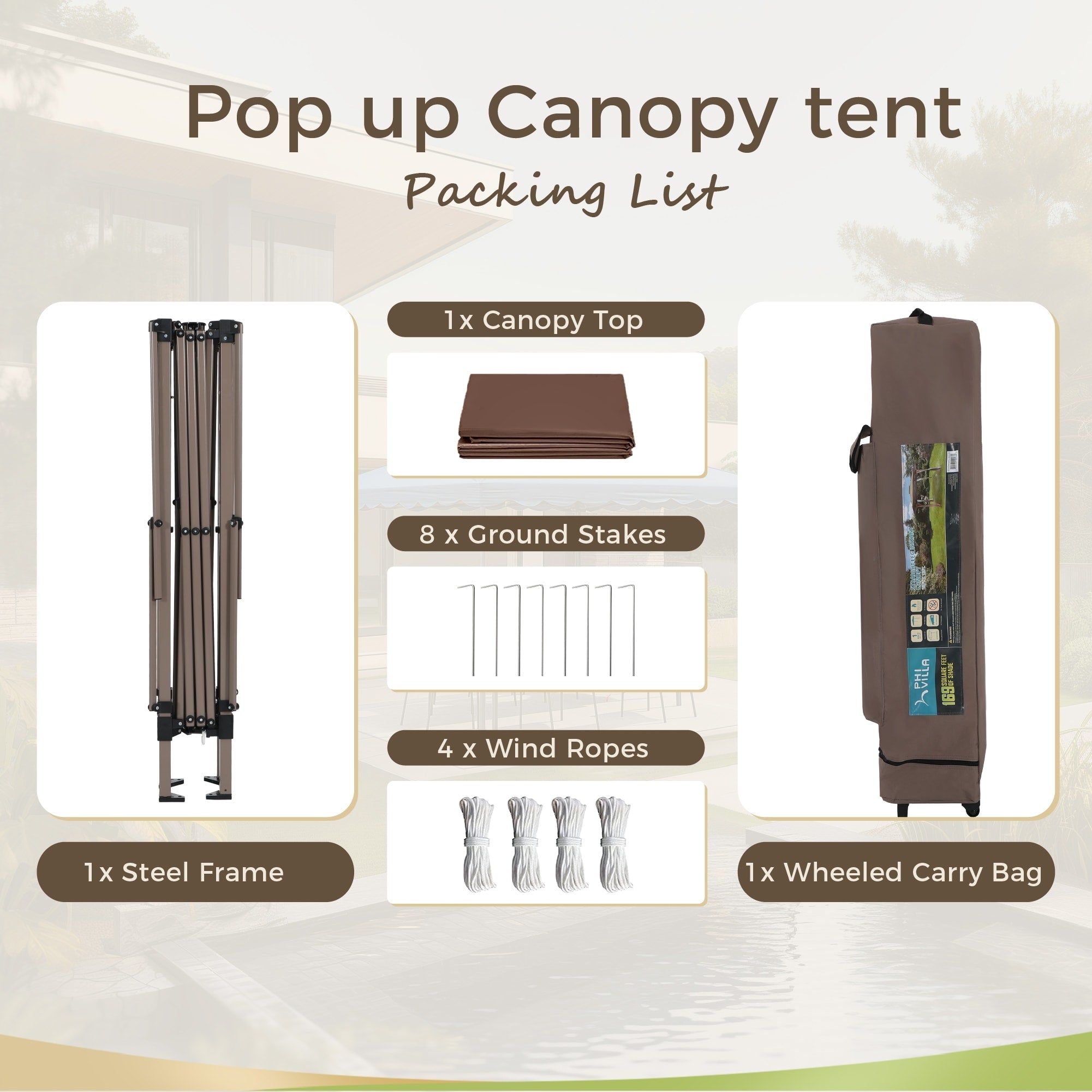 Caravane de jardin gonflable renforcée, 13' x 13', avec élégant rideau d'angle - 13x13ft