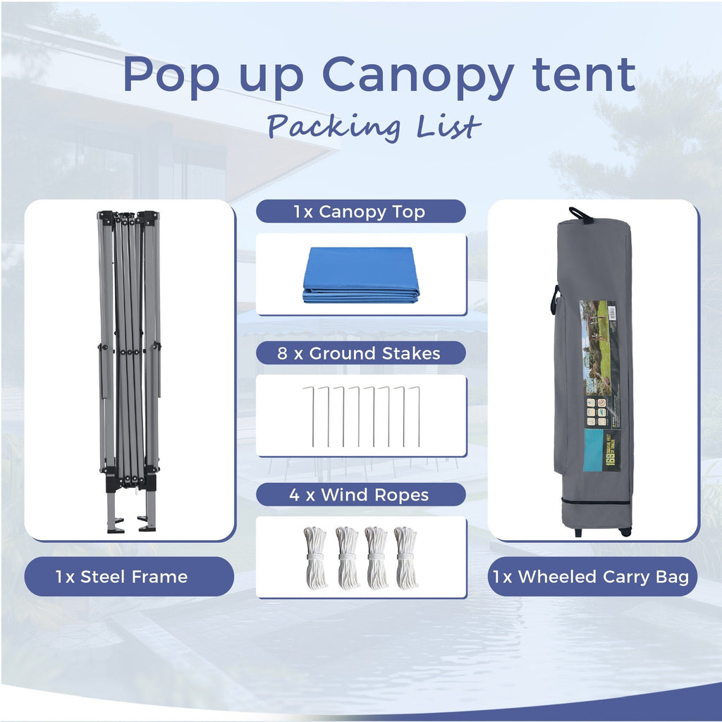 Caravane de jardin gonflable renforcée, 13' x 13', avec élégant rideau d'angle - 13x13ft
