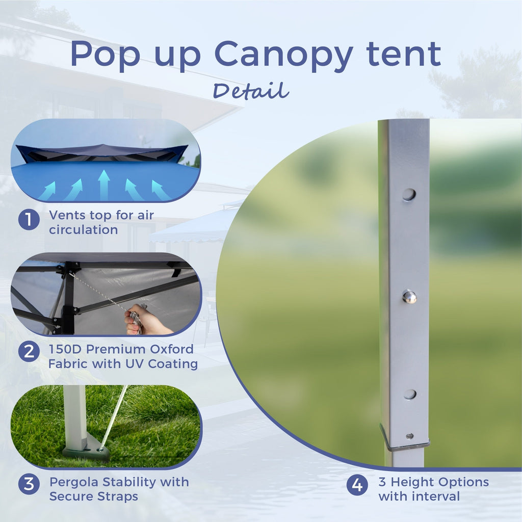 Caravane de jardin gonflable renforcée, 13' x 13', avec élégant rideau d'angle - 13x13ft
