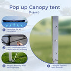 Caravane de jardin gonflable renforcée, 13' x 13', avec élégant rideau d'angle - 13x13ft