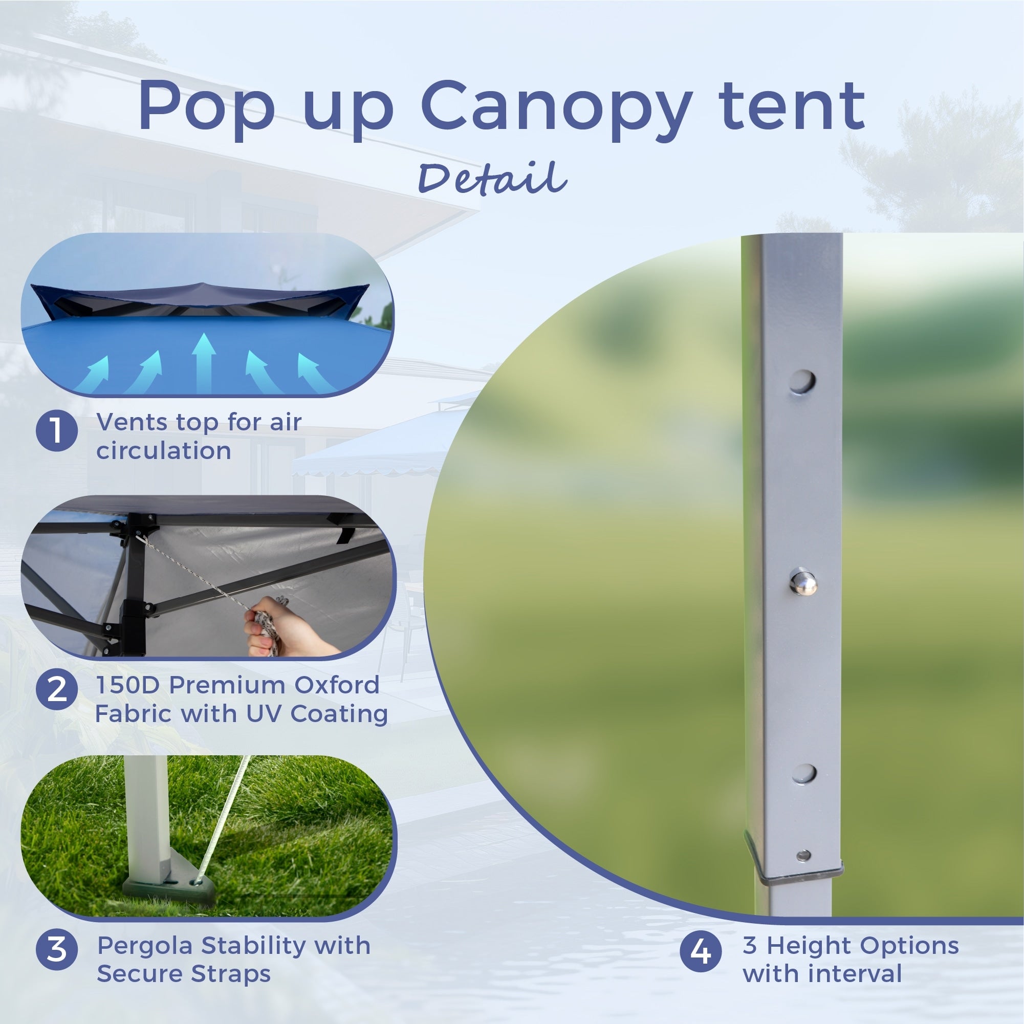 Caravane de jardin gonflable renforcée, 13' x 13', avec élégant rideau d'angle - 13x13ft