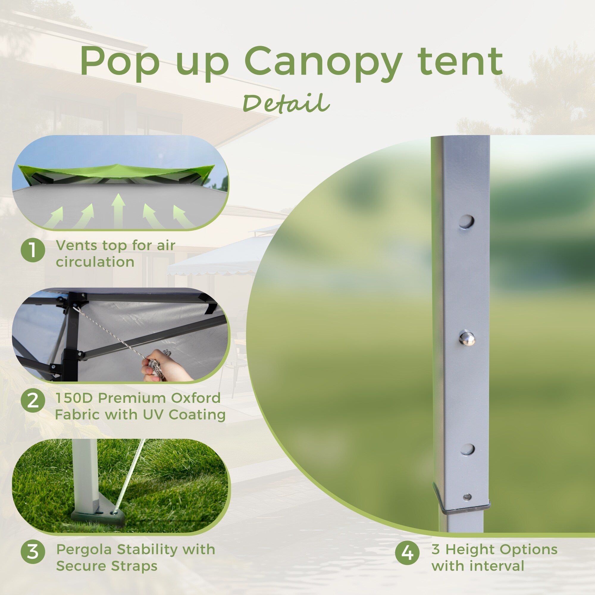 Caravane de jardin gonflable renforcée, 13' x 13', avec élégant rideau d'angle - 13x13ft