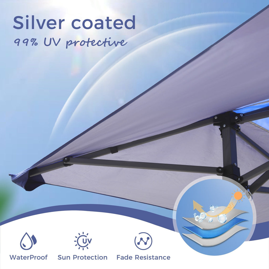 Caravane de jardin gonflable renforcée, 13' x 13', avec élégant rideau d'angle - 13x13ft