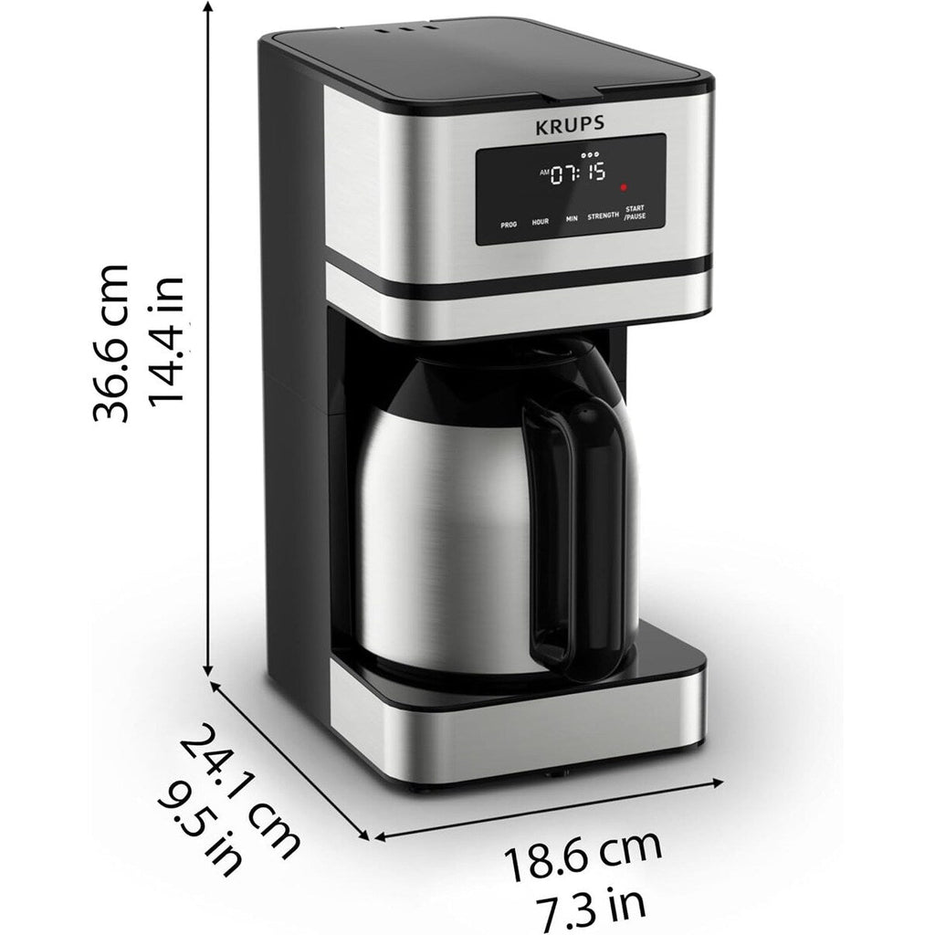 Machine à café programmable 14 tasses, carafe en acier inoxydable, 3 intensités de café, minuterie 24h, maintien au chaud 4h