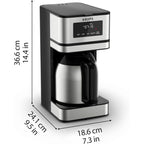 Machine à café programmable 14 tasses, carafe en acier inoxydable, 3 intensités de café, minuterie 24h, maintien au chaud 4h
