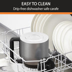 Machine à café programmable 14 tasses, carafe en acier inoxydable, 3 intensités de café, minuterie 24h, maintien au chaud 4h