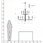 Luminaire minimaliste à 15 lumières, style bougeoir, design ancien à 2 niveaux - 48