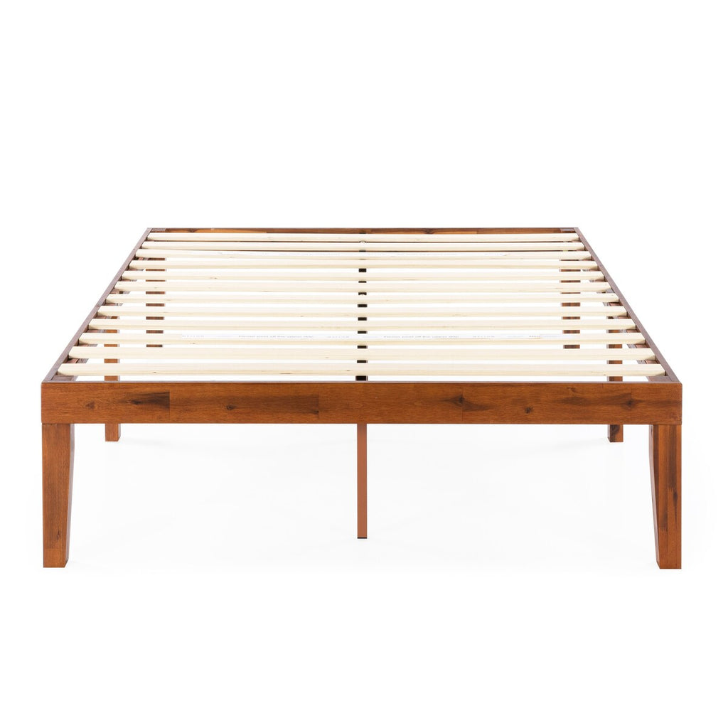 Cadre de lit plateforme en bois massif classique de 40 cm (16 pouces) disponible en plusieurs finitions