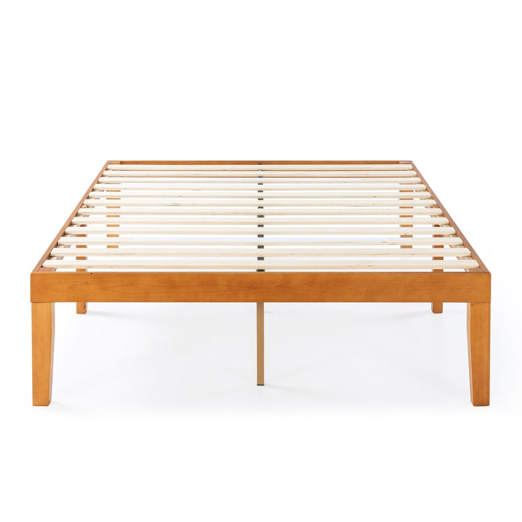 Cadre de lit plateforme en bois massif classique de 40 cm (16 pouces) disponible en plusieurs finitions