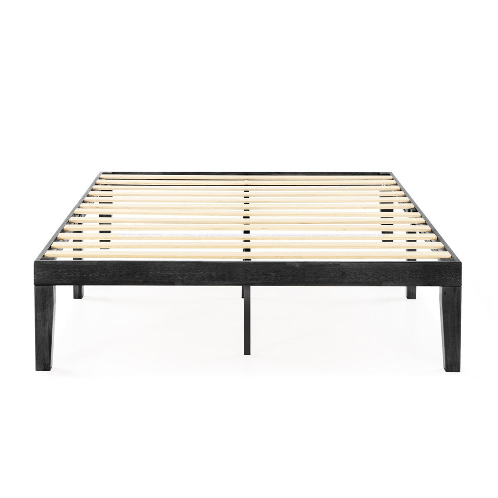 Cadre de lit plateforme en bois massif classique de 40 cm (16 pouces) disponible en plusieurs finitions