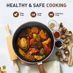 Ensemble de cuisine 17 pièces en granit, ensemble de casseroles et poêles antiadhésives