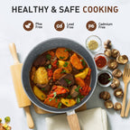 Ensemble de cuisine 17 pièces en granit, ensemble de casseroles et poêles antiadhésives