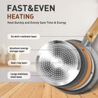 Ensemble de cuisine 17 pièces en granit, ensemble de casseroles et poêles antiadhésives