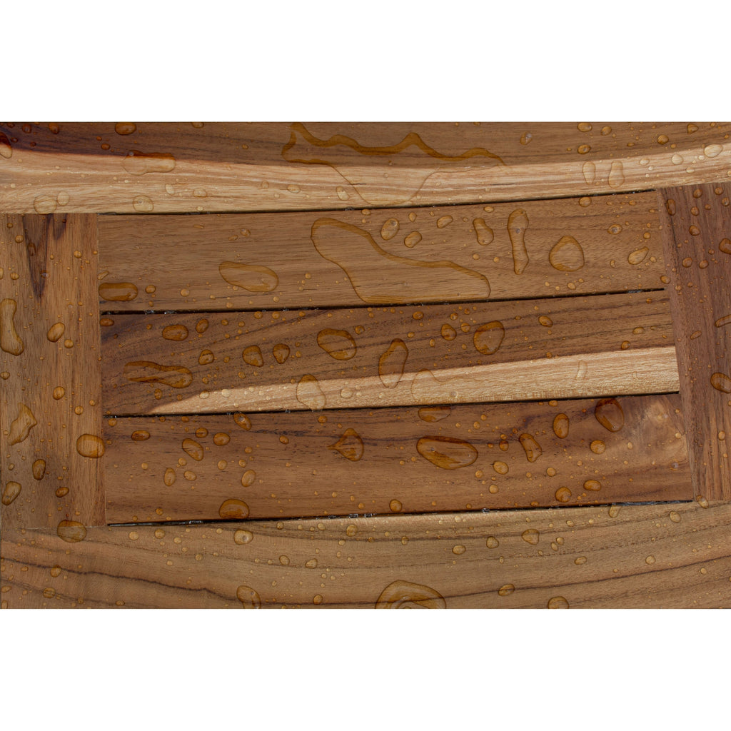 EcoDecors, Banc, Tabouret de douche, Assise de douche, Chaise de douche pour douche intérieure, Petit banc, Banc de douche en teck, Repose-pieds de douche