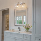 Applique murale pour salle de bain à 2/3 lumières avec abat-jour en verre