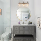 Applique murale pour salle de bain à 2/3 lumières avec abat-jour en verre