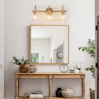 Applique murale pour salle de bain à 2/3 lumières avec abat-jour en verre