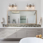 Applique murale pour salle de bain à 2/3 lumières avec abat-jour en verre