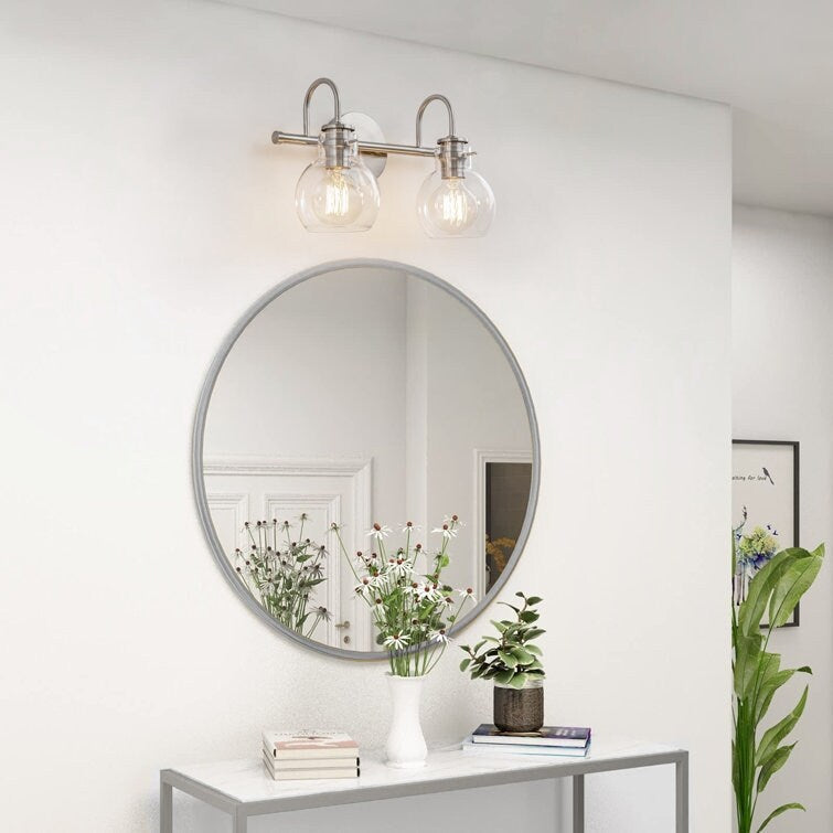 Applique murale pour salle de bain à 2/3 lumières avec abat-jour en verre