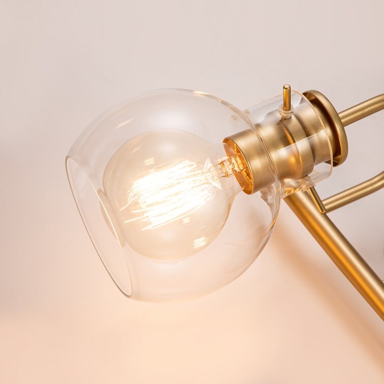 Applique murale pour salle de bain à 2/3 lumières avec abat-jour en verre