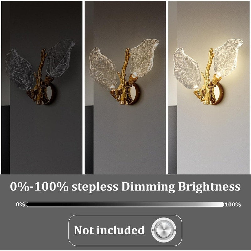 Applique murale KAYLA à 2 lumières en forme de feuille bionique