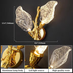 Applique murale KAYLA à 2 lumières en forme de feuille bionique